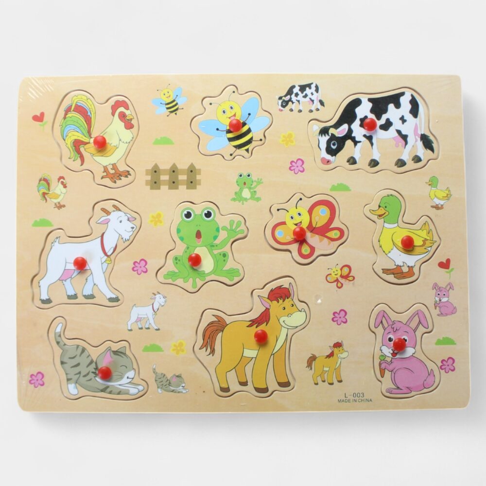 Puzzle de Botón de Animales de Granja