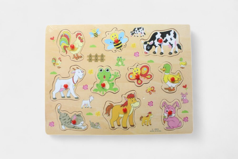 Puzzle de Botón de Animales de Granja