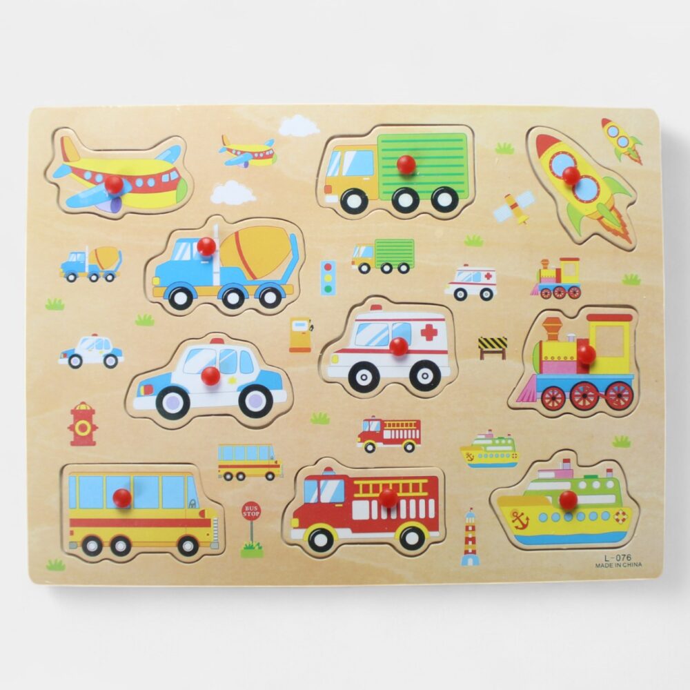 Puzzle de Botón de Transportes y Servicios